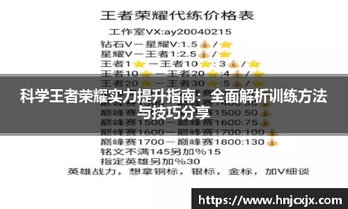 科学王者荣耀实力提升指南:全面解析训练方法与技巧分享
