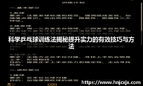 科学乒乓球训练法揭秘提升实力的有效技巧与方法
